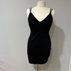 Windsor Elegant Black Strappy Mini Dress